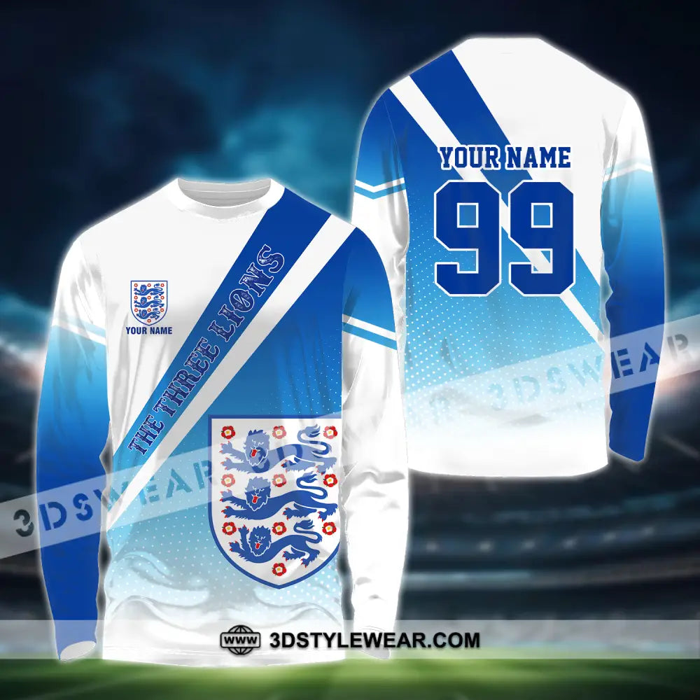 Unisex Shirt - Custom Name And Number Euro 2024 National Team England Long Sleeve / S T-Shirt