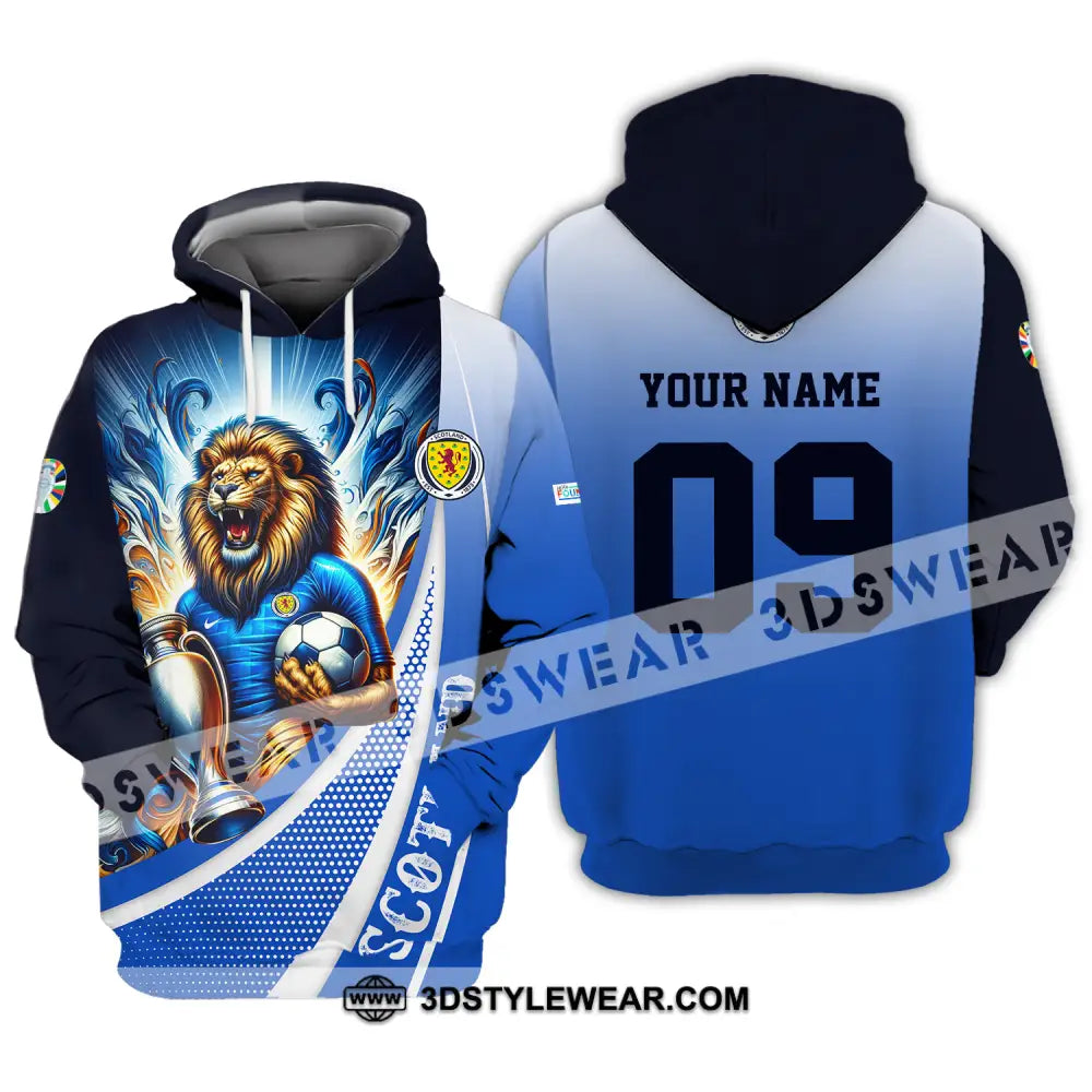 Unisex Shirt - Custom Name And Number Euro 2024 National Team Scotland Lion Holding Cup Hoodie / S