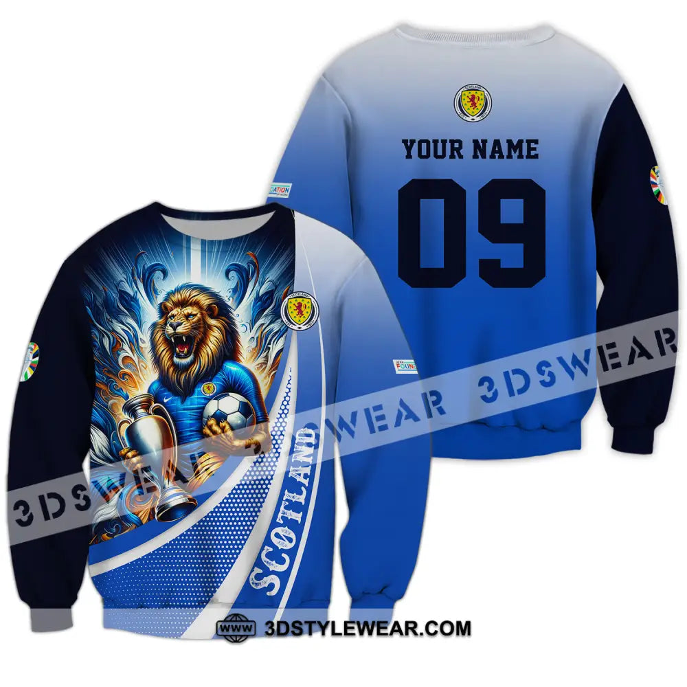 Unisex Shirt - Custom Name And Number Euro 2024 National Team Scotland Lion Holding Cup Long Sleeve