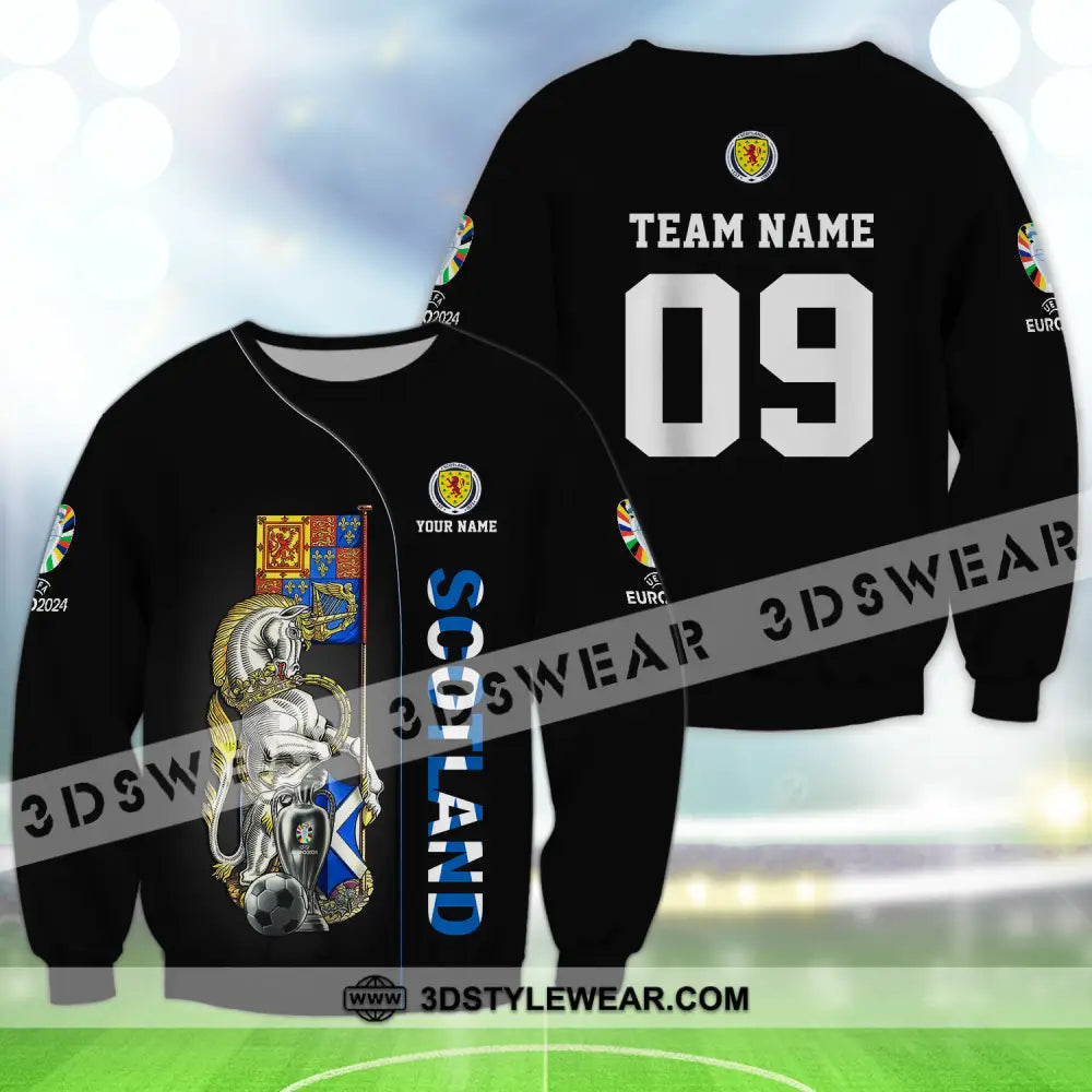 Unisex Shirt - Custom Name And Number Euro 2024 National Team Scotland Long Sleeve / S T-Shirt