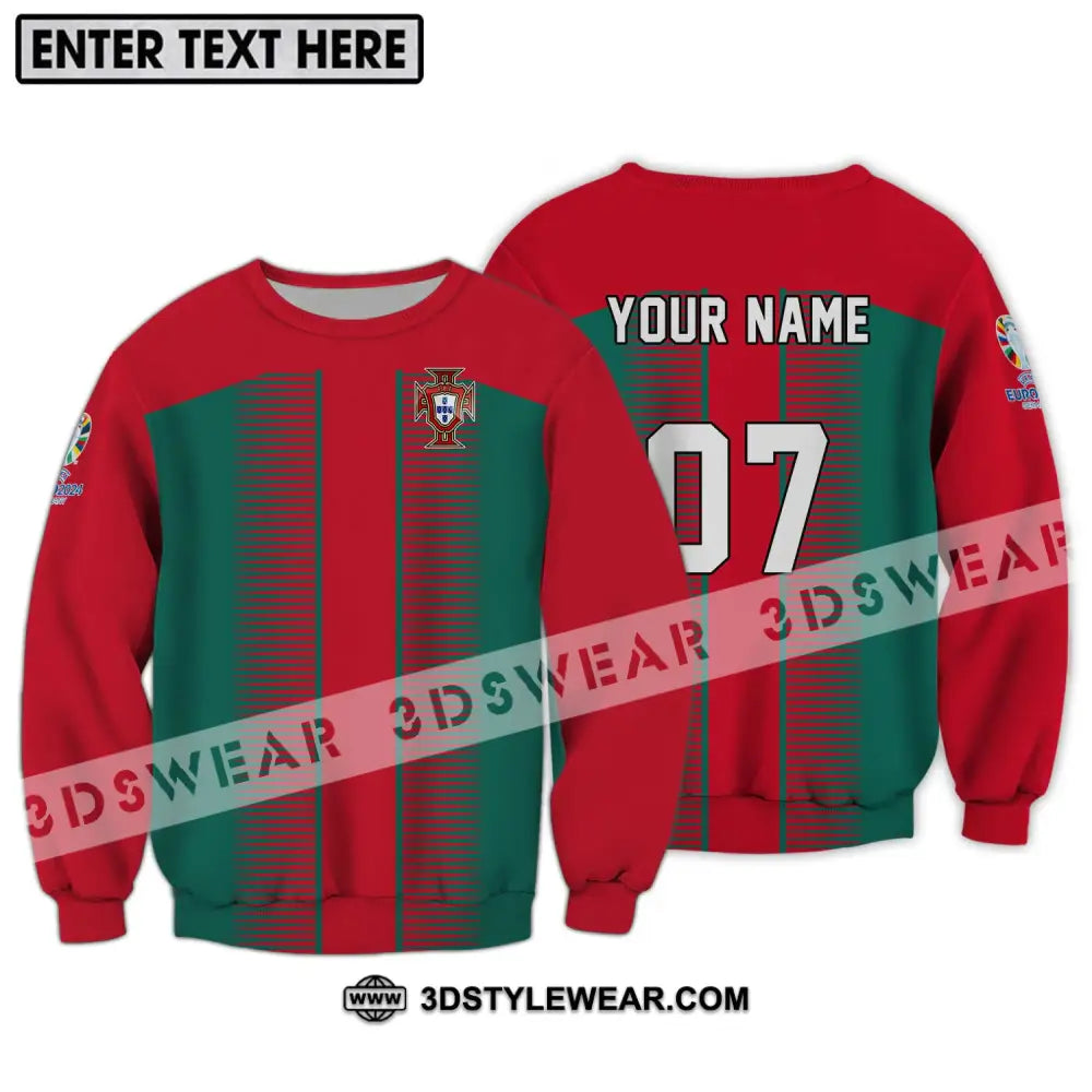 Unisex Shirt - Custom Name And Number Euro 2024 Portugal National Team Long Sleeve / S T-Shirt