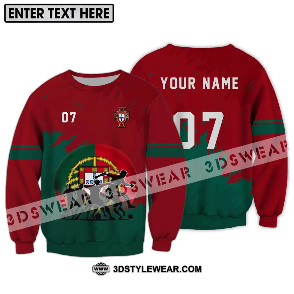 Unisex Shirt - Custom Name And Number Euro 2024 Portugal Team Long Sleeve / S T-Shirt