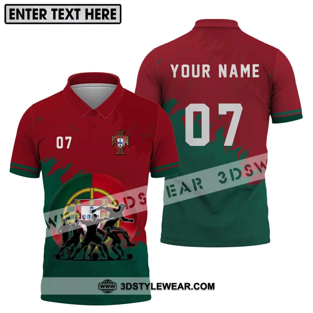 Unisex Shirt - Custom Name And Number Euro 2024 Portugal Team Polo / S T-Shirt