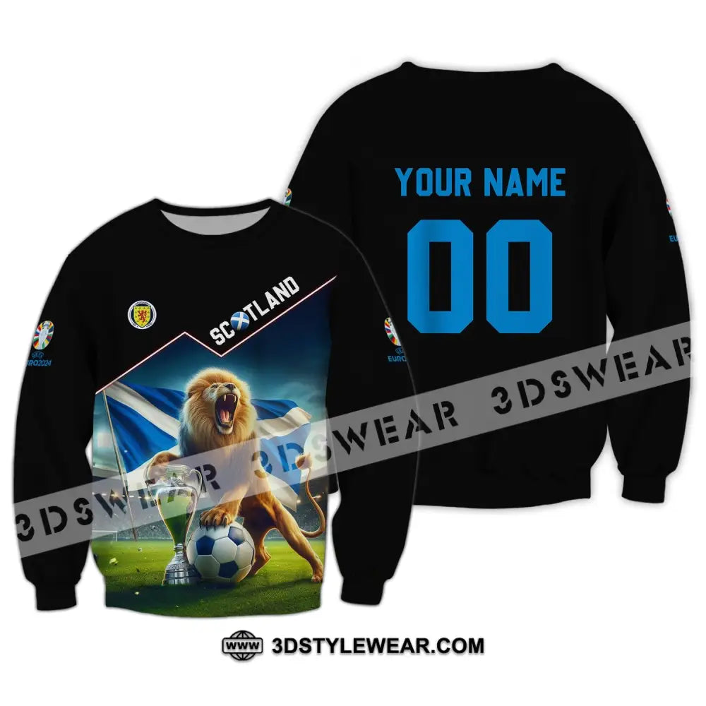 Unisex Shirt - Custom Name And Number Euro 2024 Scotland Team Lover Lion Long Sleeve / S T-Shirt