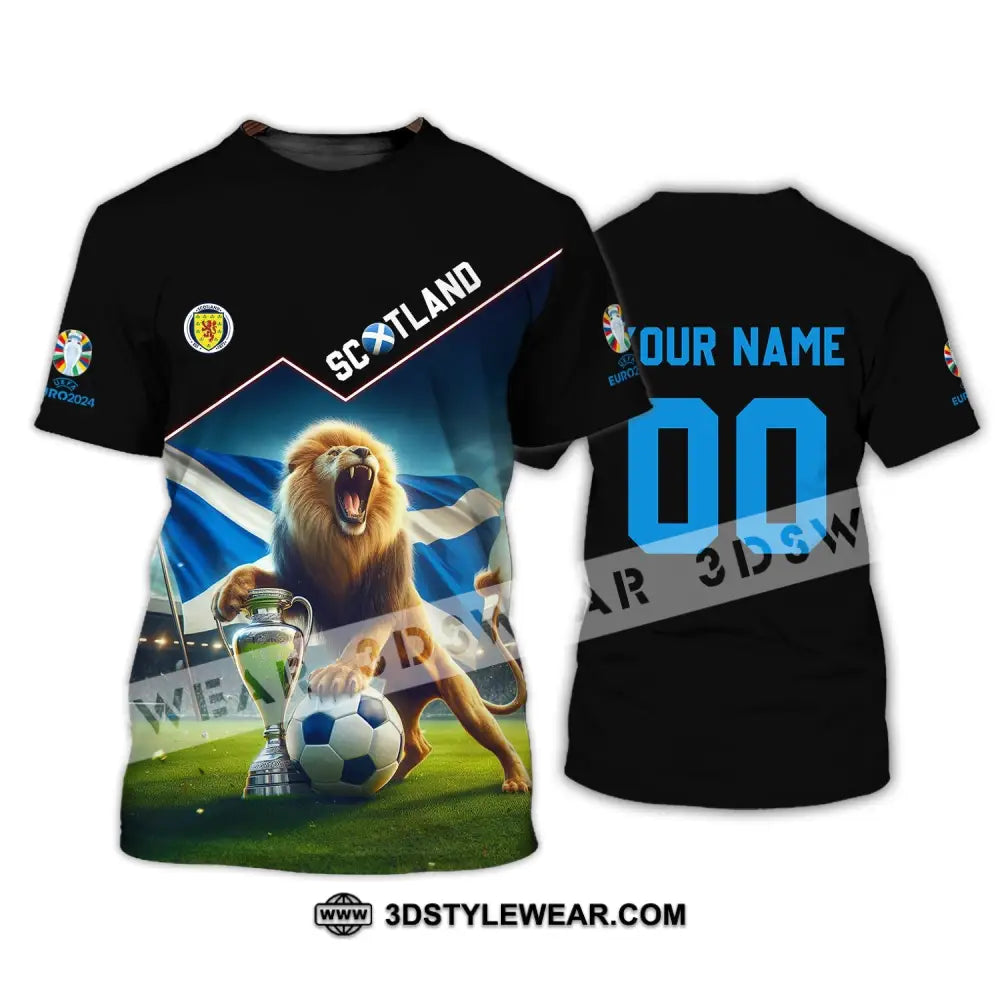 Unisex Shirt - Custom Name And Number Euro 2024 Scotland Team Lover Lion T-Shirt / S T-Shirt