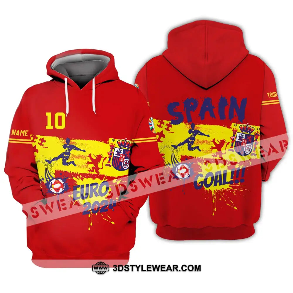 Unisex Shirt - Custom Name And Number Euro 2024 Spain Goal! Hoodie / S T-Shirt