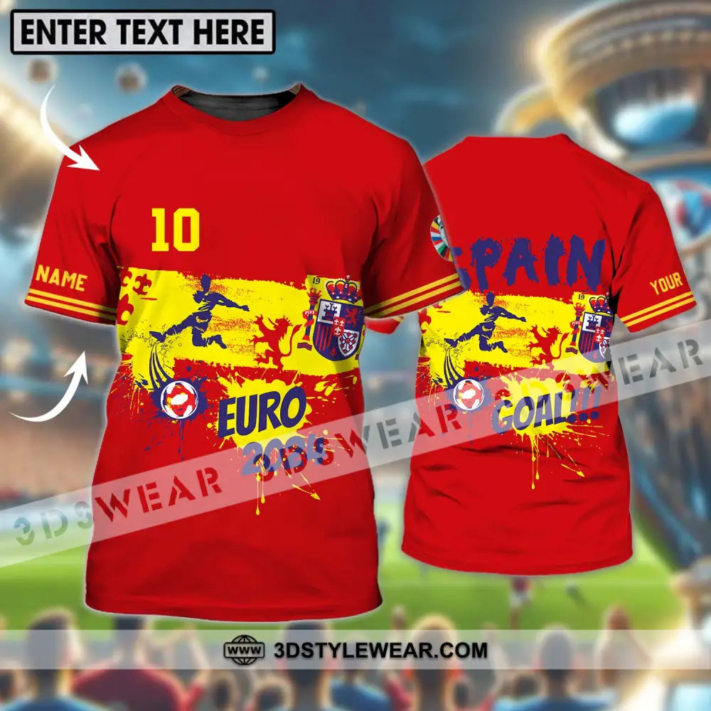 Unisex Shirt - Custom Name And Number Euro 2024 Spain Goal! T-Shirt