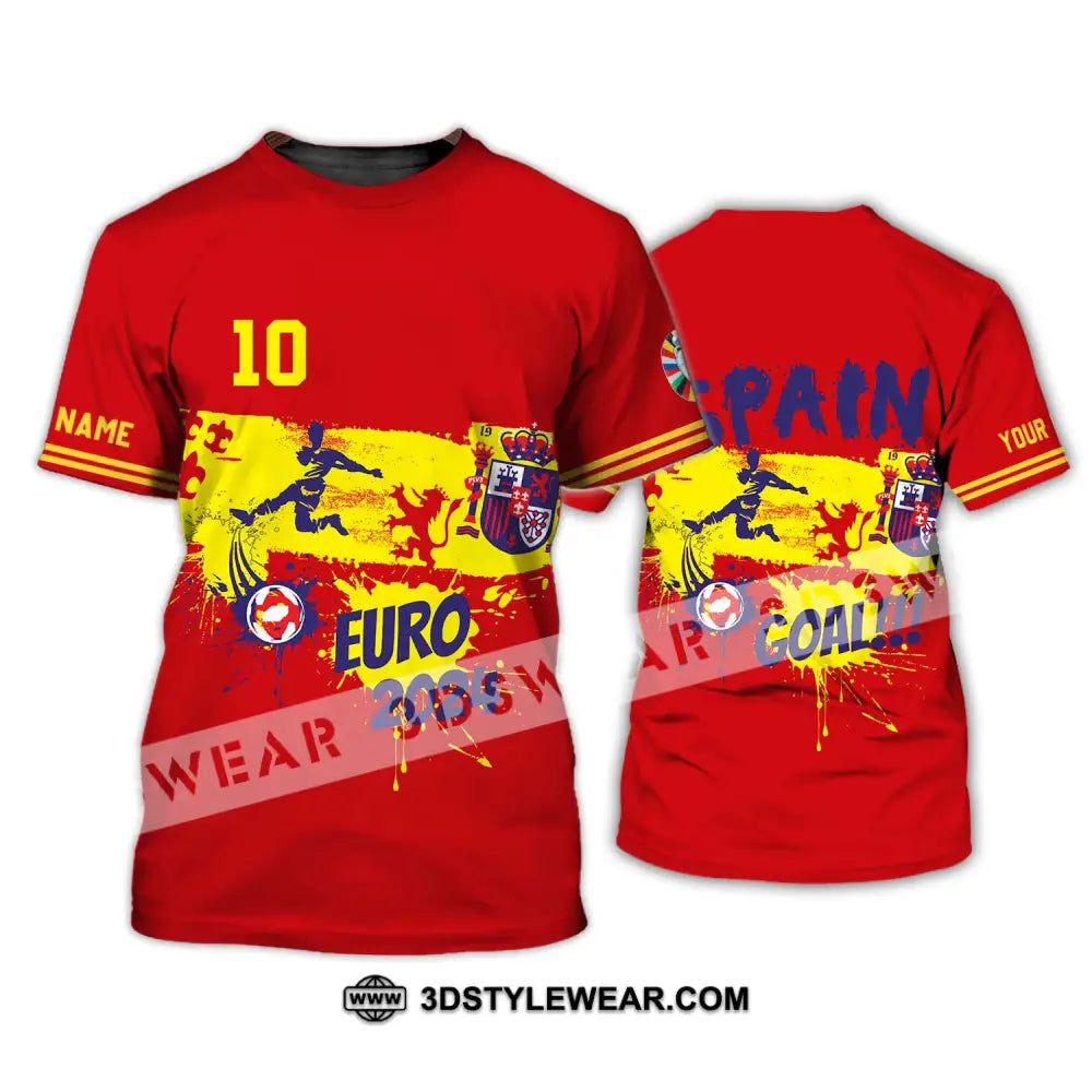 Unisex Shirt - Custom Name And Number Euro 2024 Spain Goal! T-Shirt / S T-Shirt