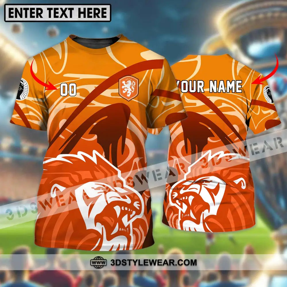 Unisex Shirt - Custom Name And Number Euro 2024 The Royal Dutch Netherlands Lion T-Shirt