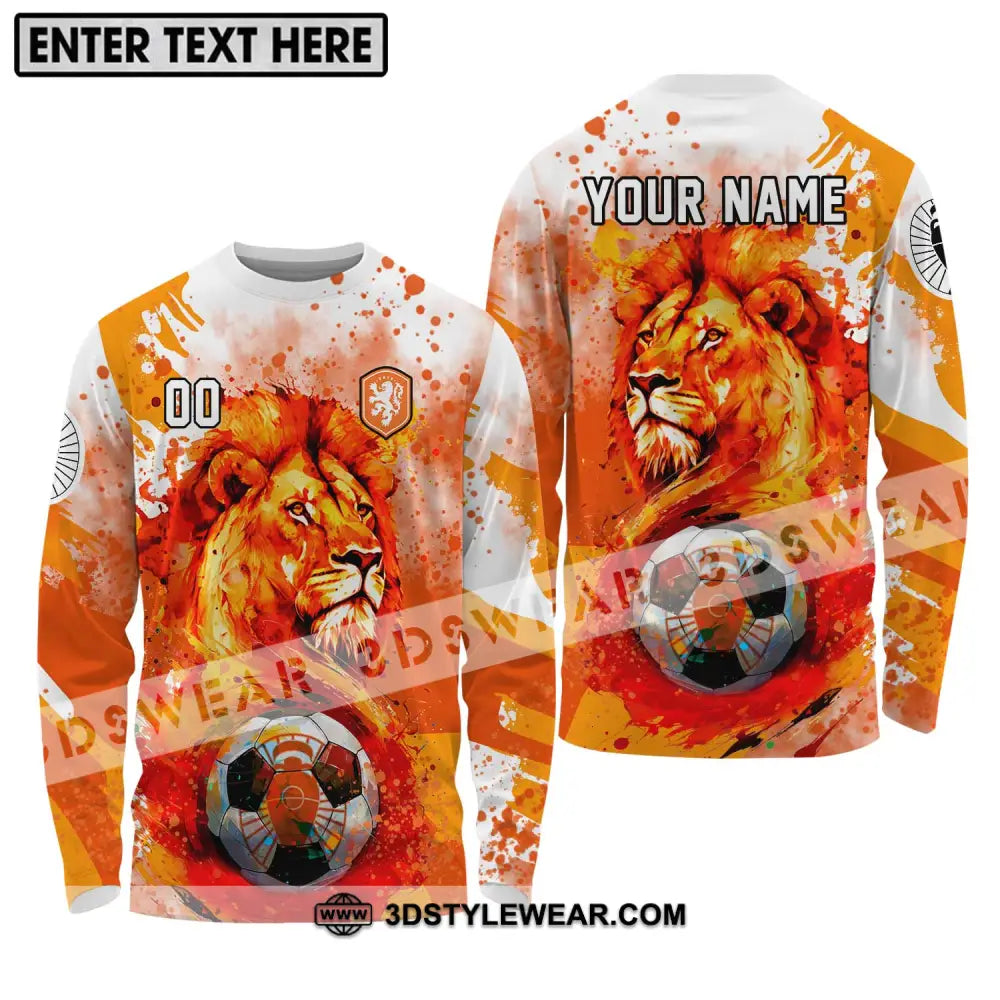 Unisex Shirt - Custom Name And Number Euro 2024 The Royal Dutch Netherlands Long Sleeve / S T-Shirt