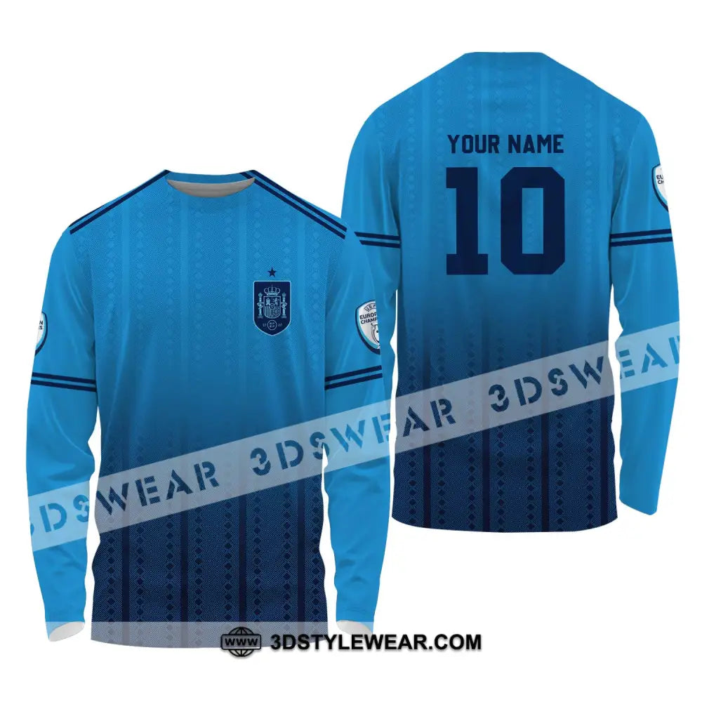 Unisex Shirt - Custom Name And Number European Champions 2024 Long Sleeve / S T-Shirt