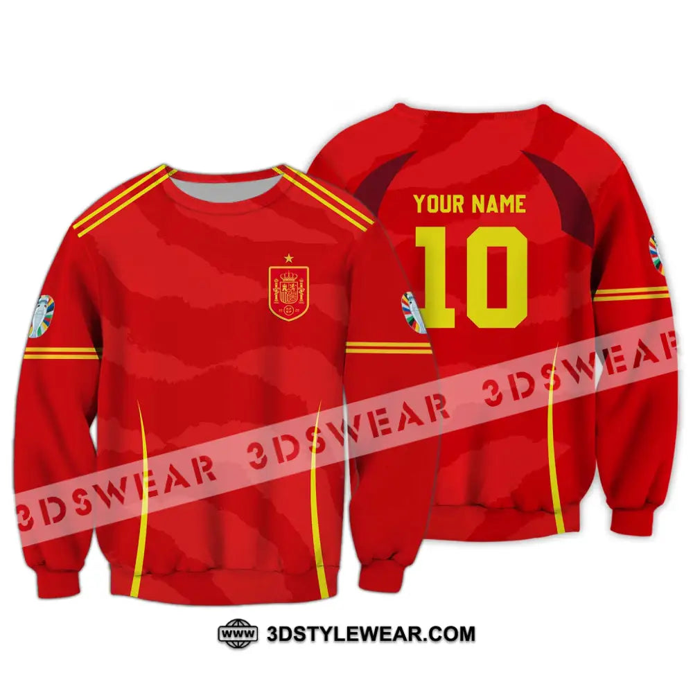 Unisex Shirt - Custom Name And Number European Champions 2024 Red Long Sleeve / S T-Shirt