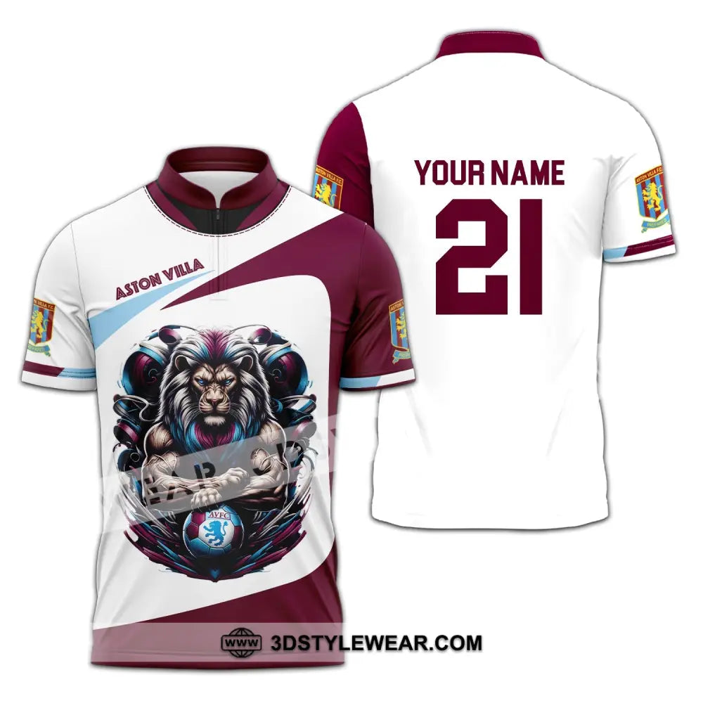 Unisex Shirt - Custom Name And Number Fc Avl Zipper Polo / S T-Shirt