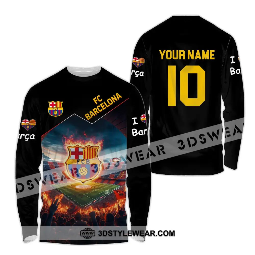 Unisex Shirt - Custom Name And Number Fc Blaugrana Lover Long Sleeve / S T-Shirt