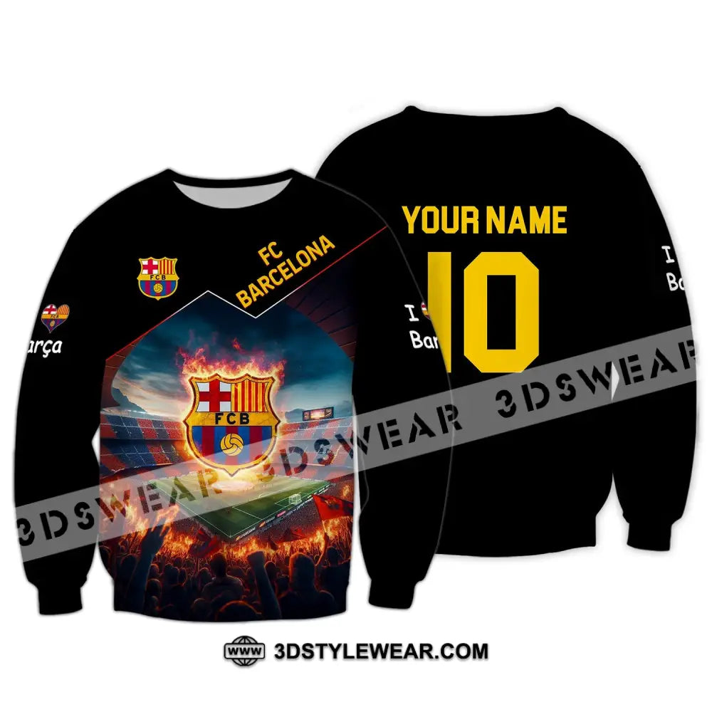 Unisex Shirt - Custom Name And Number Fc Blaugrana Lover Long Sleeve / S T-Shirt