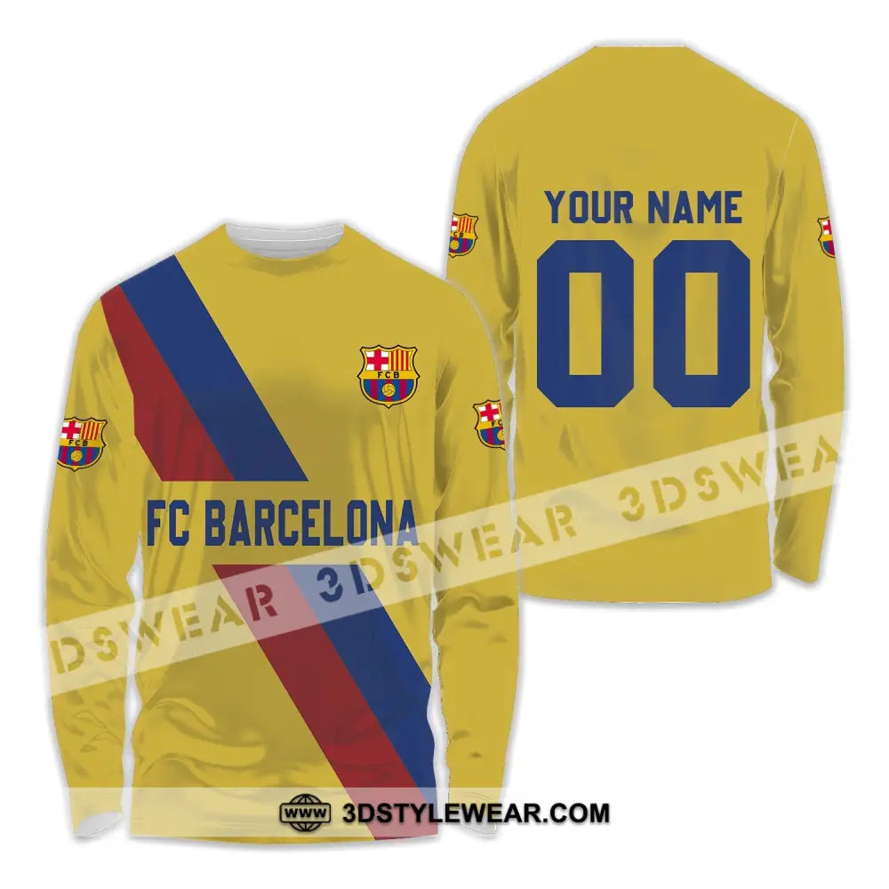 Unisex Shirt - Custom Name And Number Fc Blaugrana Lover Long Sleeve / S T-Shirt