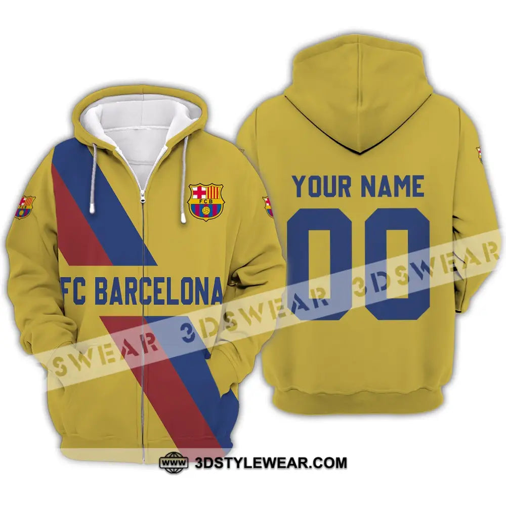 Unisex Shirt - Custom Name And Number Fc Blaugrana Lover Zipper Hoodie / S T-Shirt