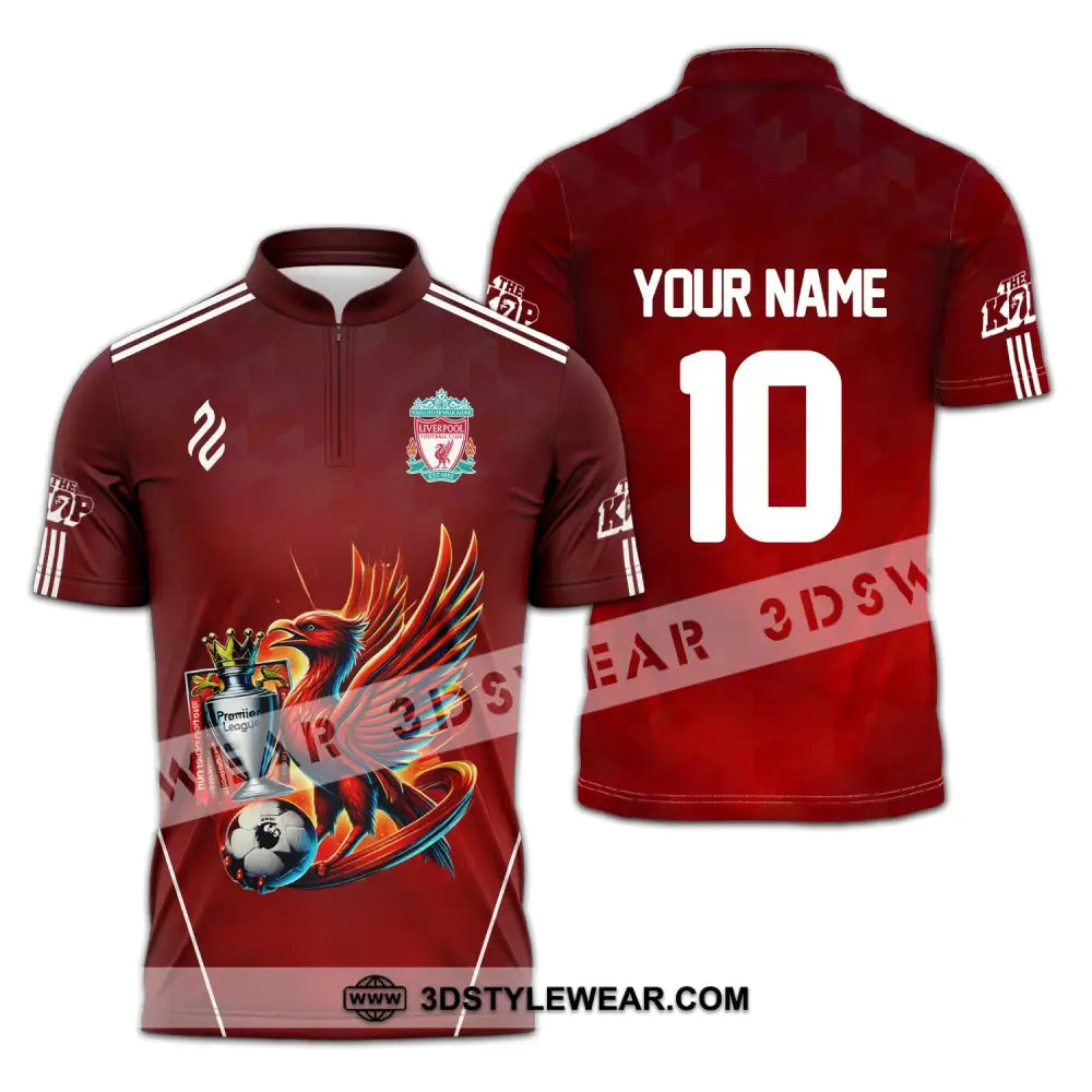 Unisex Shirt - Custom Name And Number Fc Kop Zipper Polo / S T-Shirt