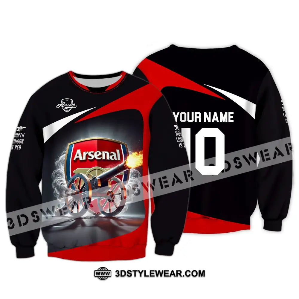 Unisex Shirt - Custom Name And Number Fc The Gunners Long Sleeve / S T-Shirt