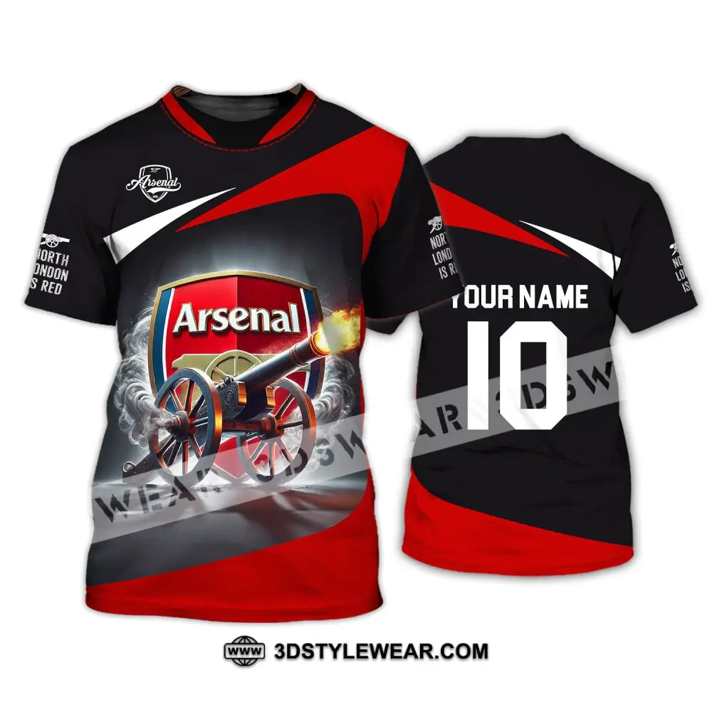 Unisex Shirt - Custom Name And Number Fc The Gunners T-Shirt / S T-Shirt