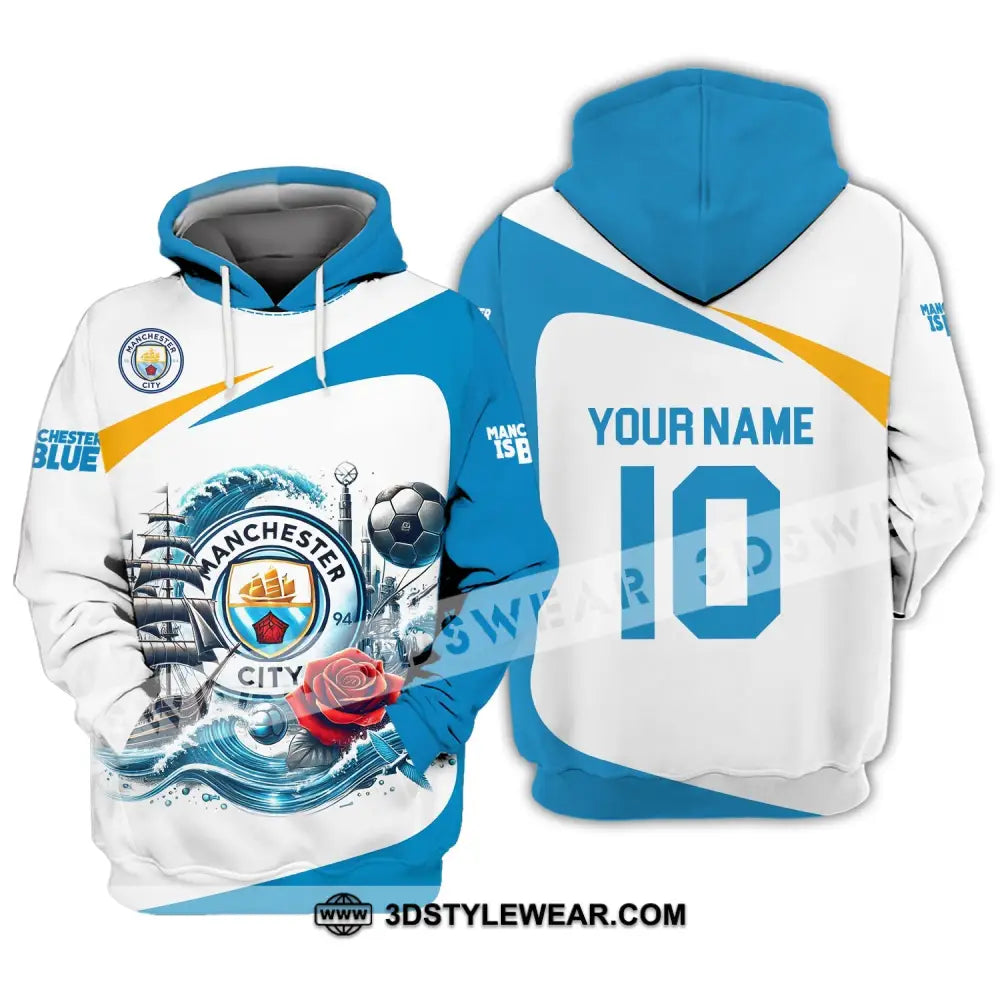 Unisex Shirt - Custom Name And Number Fc The Sky Blues Lover Hoodie / S T-Shirt