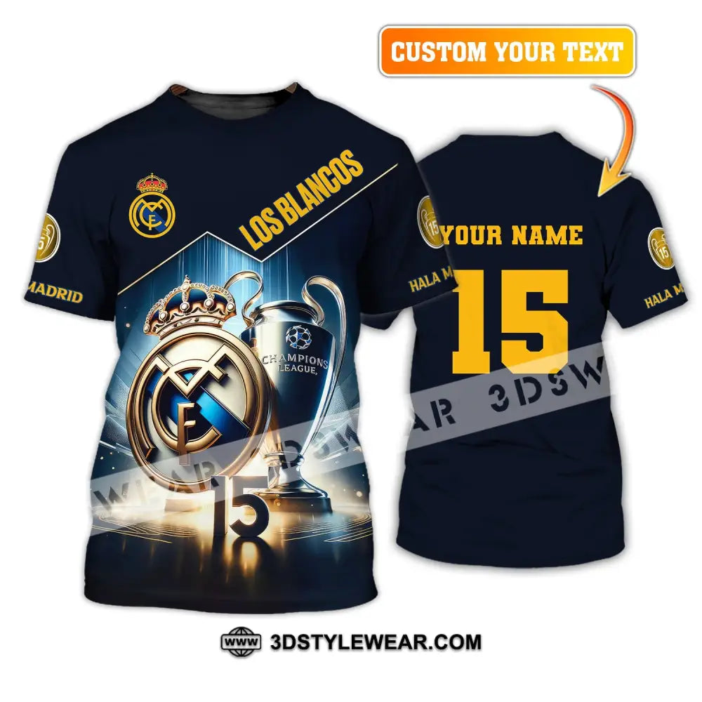 Unisex Shirt Custom Name And Number Football Los Blancos Hala Madrid T-Shirt