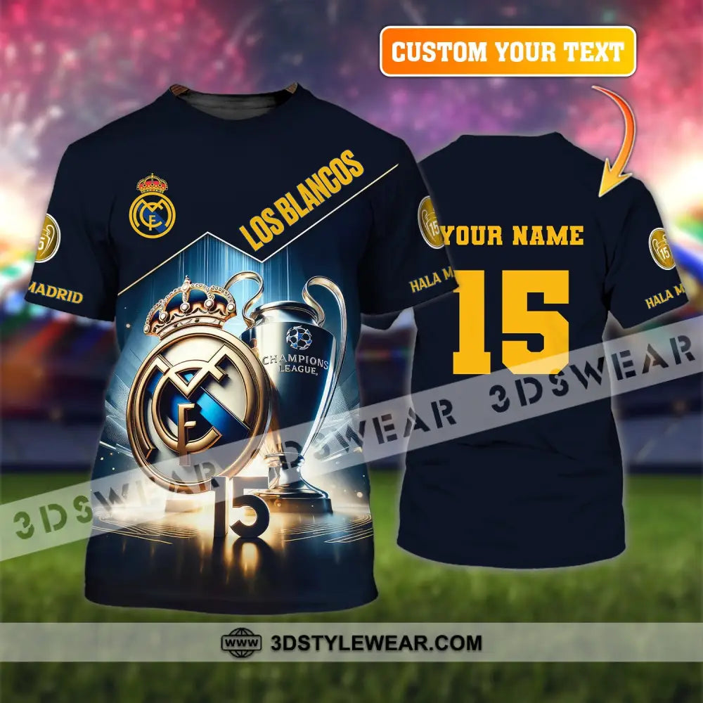 Unisex Shirt Custom Name And Number Football Los Blancos Hala Madrid T-Shirt