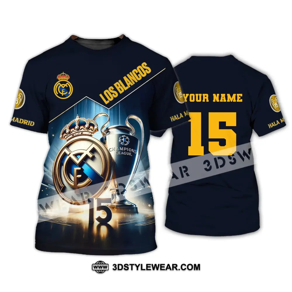 Unisex Shirt Custom Name And Number Football Los Blancos Hala Madrid T-Shirt / S