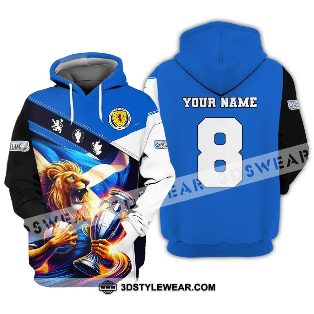 Unisex Shirt Custom Name And Number Football Scotland Polo Long Sleeve Euro 2024 Hoodie / S T-Shirt