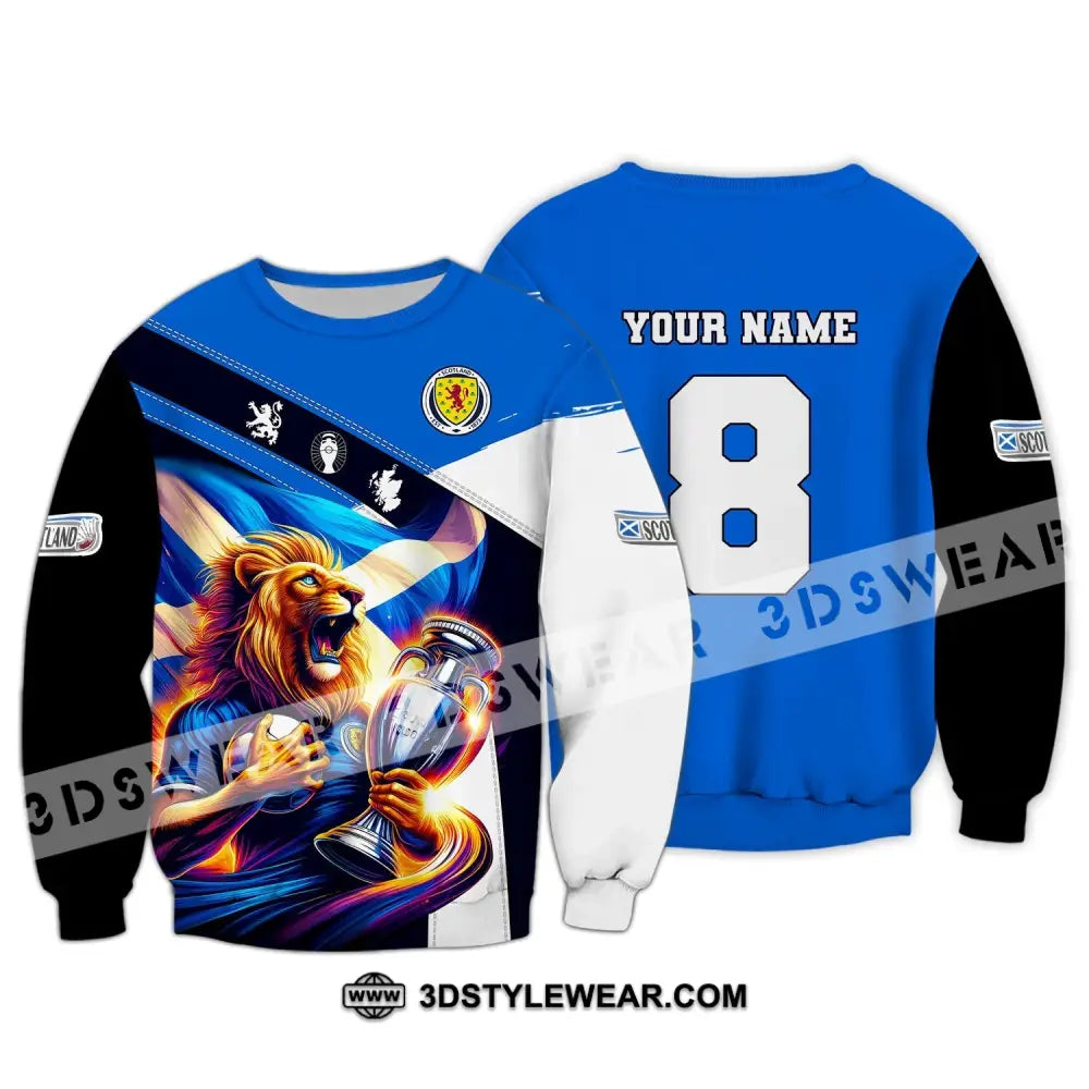 Unisex Shirt Custom Name And Number Football Scotland Polo Long Sleeve Euro 2024 / S T-Shirt