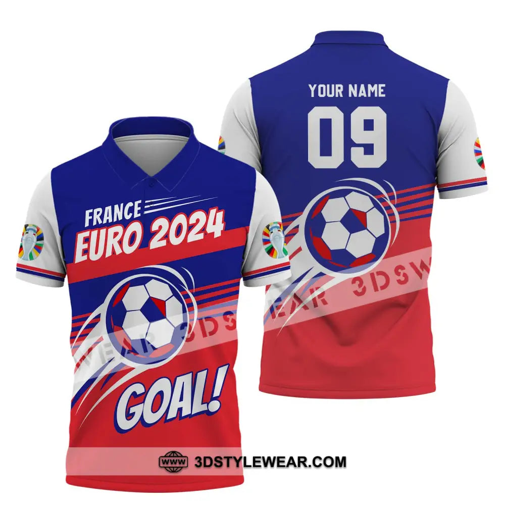 Unisex Shirt - Custom Name And Number France Euro 2024 National Team Goal! Polo / S T-Shirt