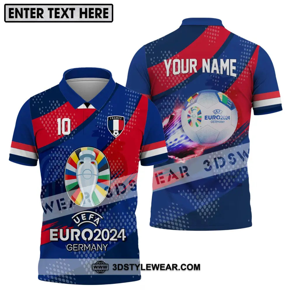 Unisex Shirt - Custom Name And Number France National Team Euro 2024 Polo / S T-Shirt