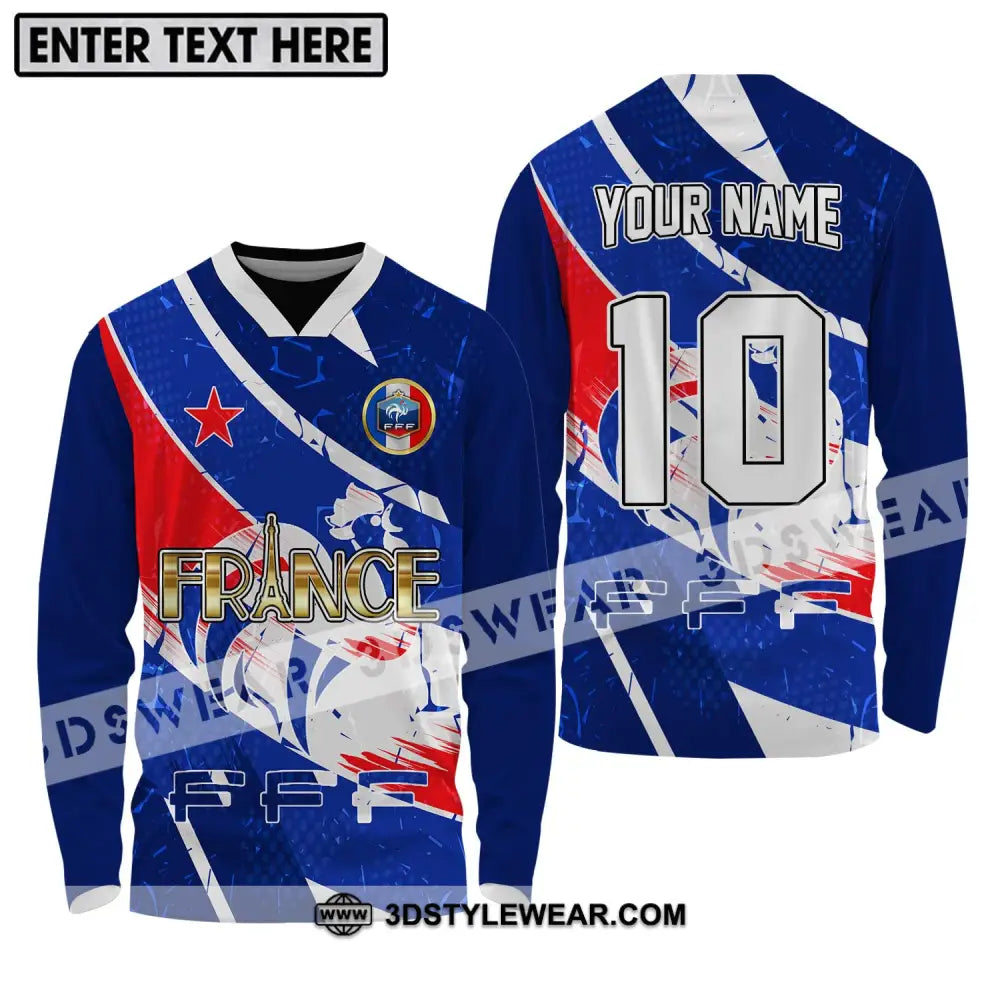 Unisex Shirt - Custom Name And Number France National Team Long Sleeve / S T-Shirt