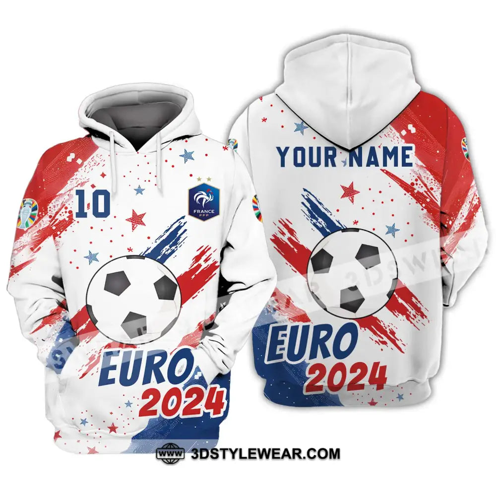 Unisex Shirt - Custom Name And Number France Team Light Stars Euro 2024 Hoodie / S T-Shirt