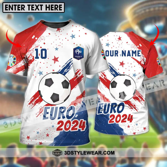 Unisex Shirt - Custom Name And Number France Team Light Stars Euro 2024 T-Shirt