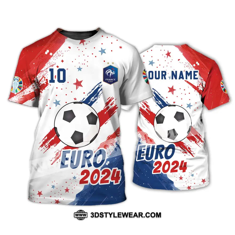 Unisex Shirt - Custom Name And Number France Team Light Stars Euro 2024 T-Shirt / S T-Shirt