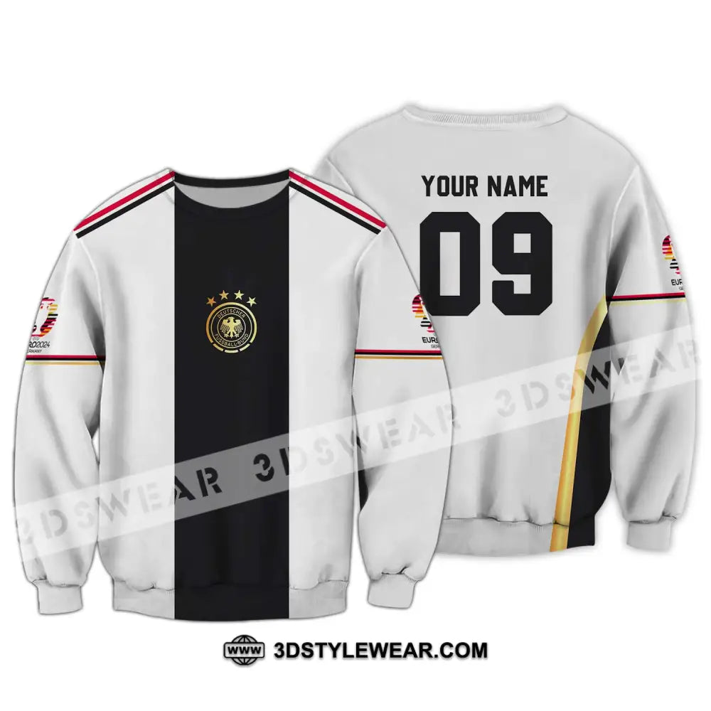 Unisex Shirt - Custom Name And Number Germany Black Line Euro 2024 Long Sleeve / S T-Shirt