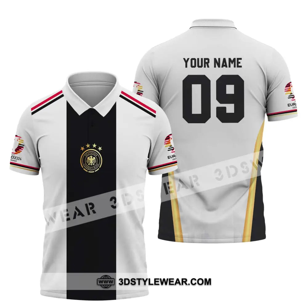 Unisex Shirt - Custom Name And Number Germany Black Line Euro 2024 Polo / S T-Shirt