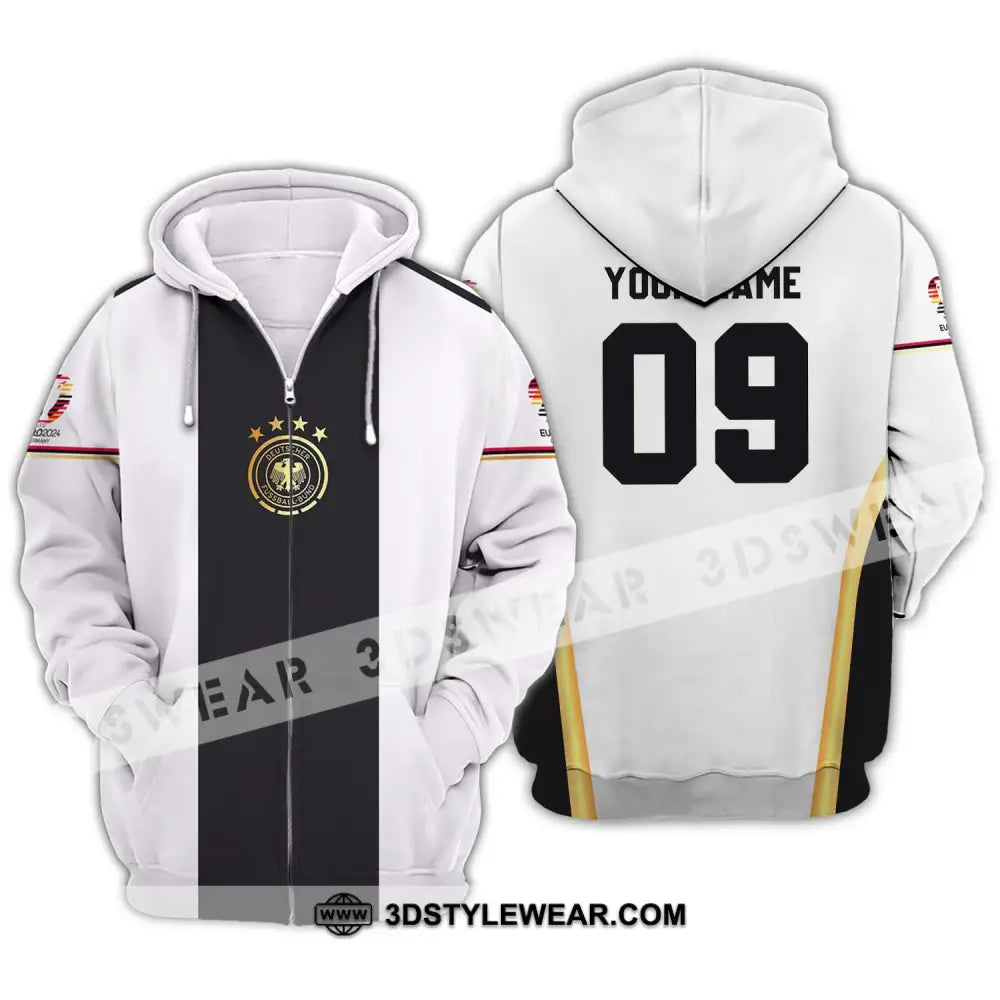 Unisex Shirt - Custom Name And Number Germany Black Line Euro 2024 Zipper Hoodie / S T-Shirt