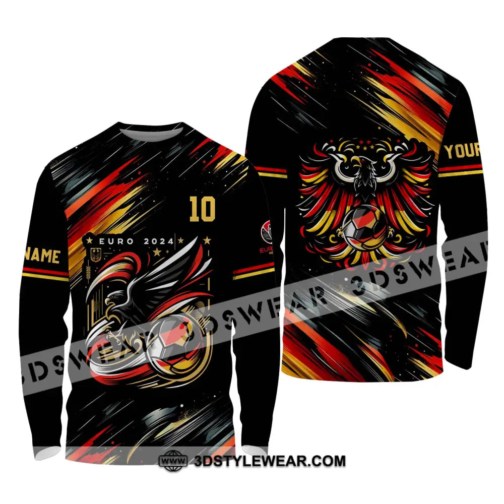 Unisex Shirt - Custom Name And Number Germany Euro 2024 Eagle Long Sleeve / S T-Shirt