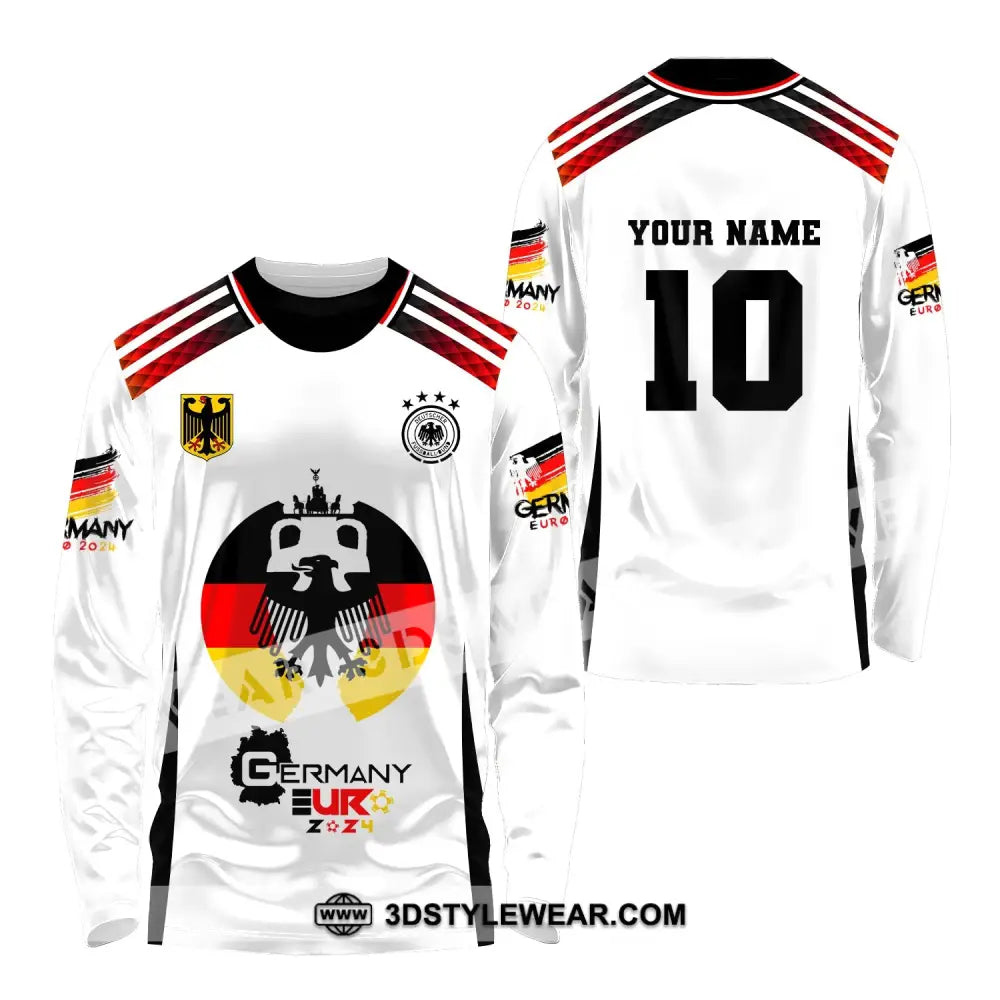 Unisex Shirt Custom Name And Number Germany Euro 2024 Football Polo Long Sleeve / S T-Shirt