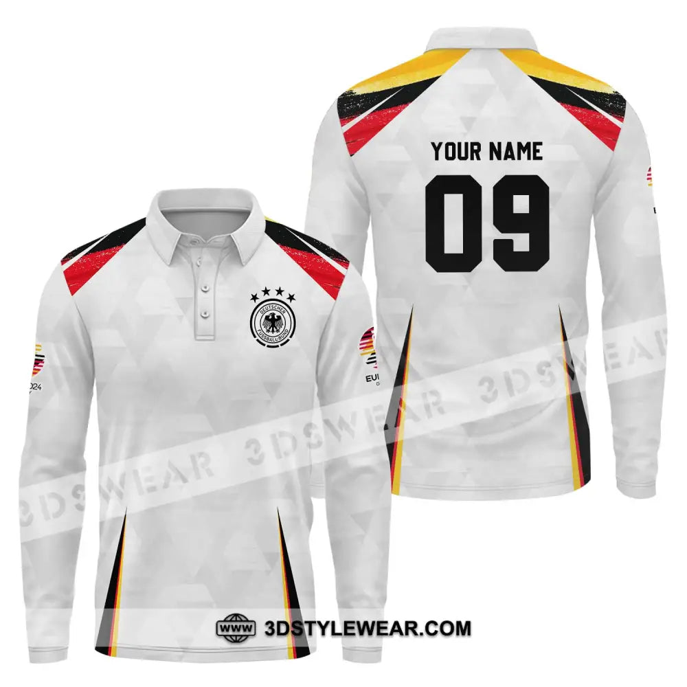 Unisex Shirt - Custom Name And Number Germany Euro 2024 Long Sleeve Polo / S T-Shirt