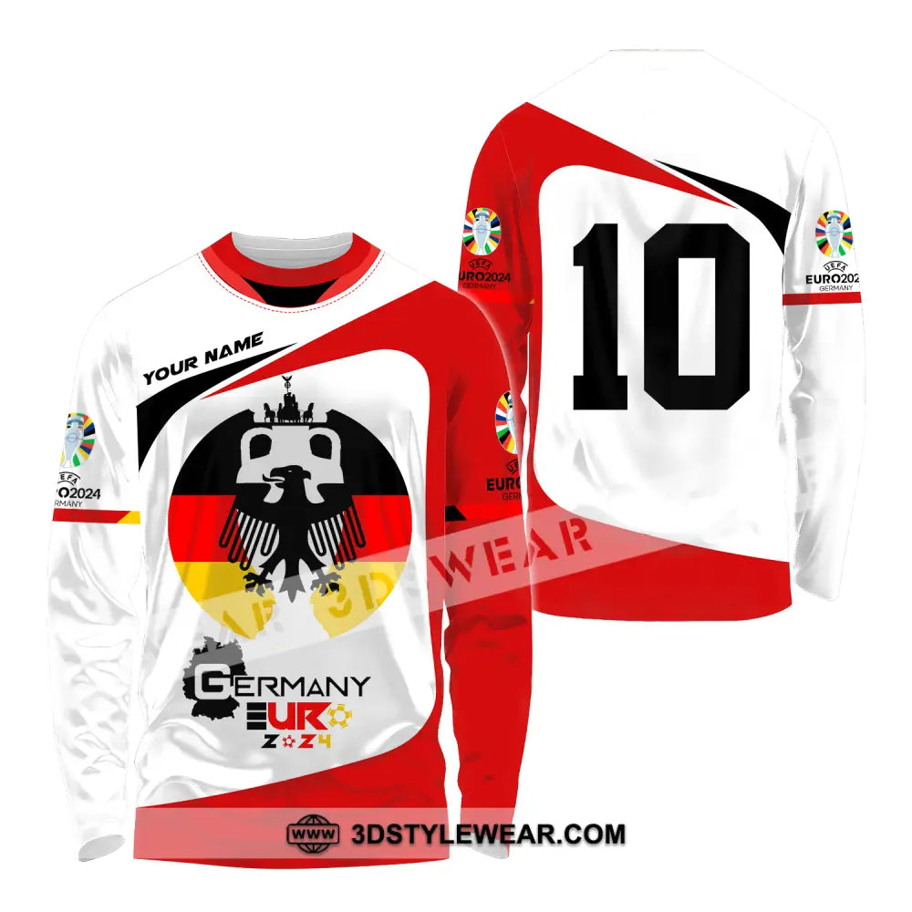 Unisex Shirt - Custom Name And Number Germany Euro 2024 Long Sleeve / S T-Shirt