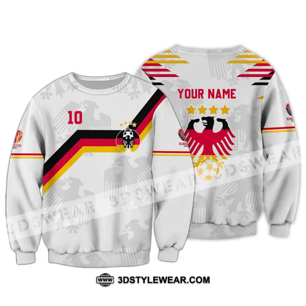 Unisex Shirt - Custom Name And Number Germany Euro 2024 White Color Long Sleeve / S T-Shirt