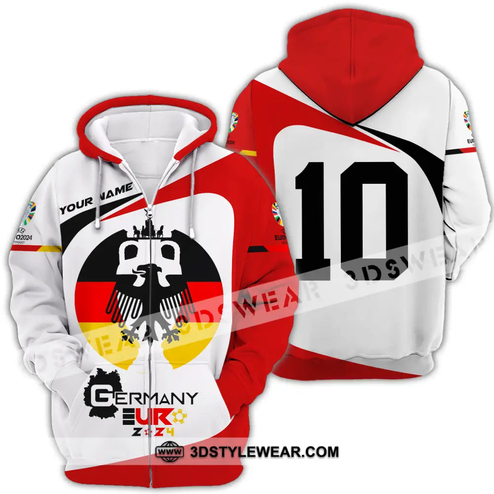 Unisex Shirt - Custom Name And Number Germany Euro 2024 Zipper Hoodie / S T-Shirt