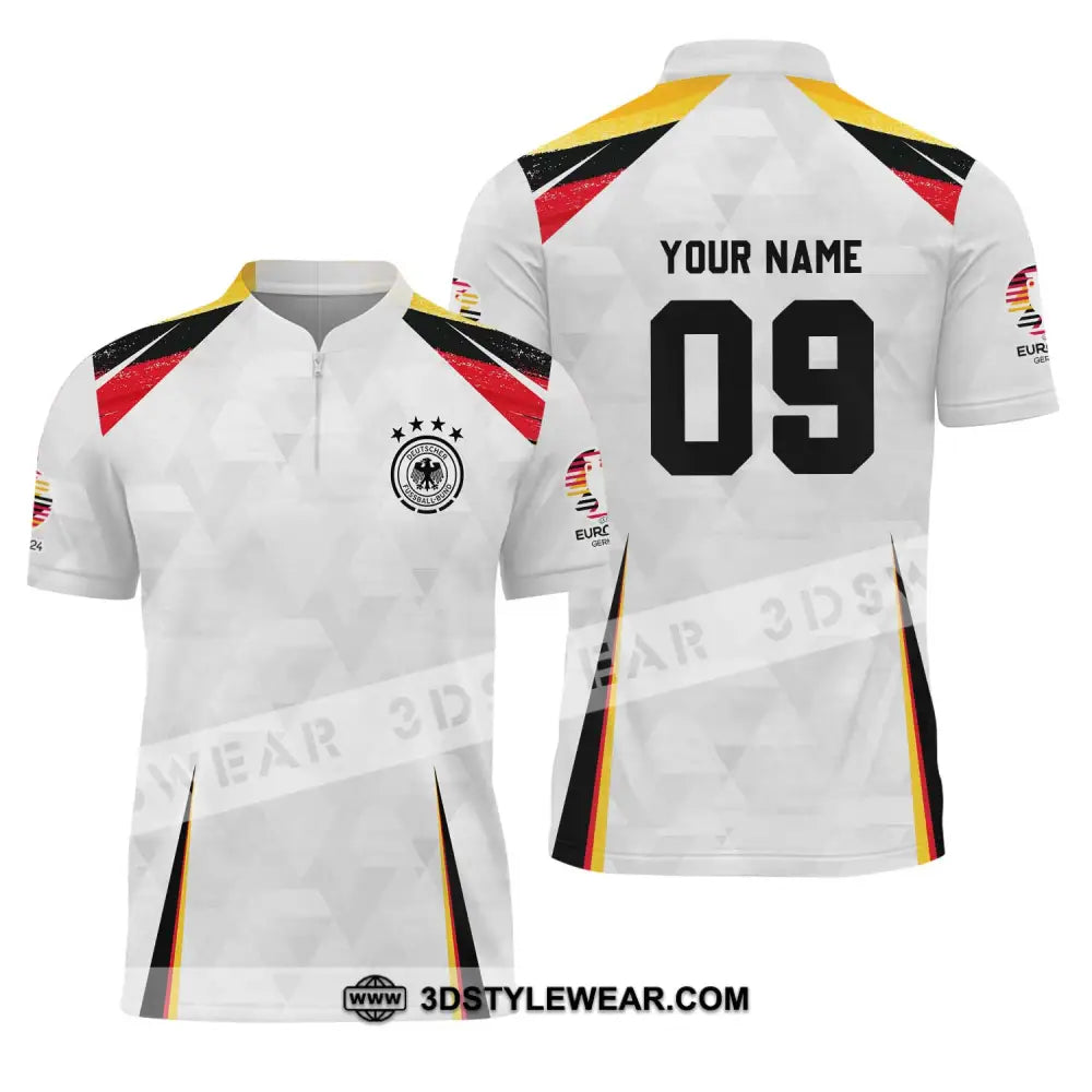 Unisex Shirt - Custom Name And Number Germany Euro 2024 Zipper Polo / S T-Shirt