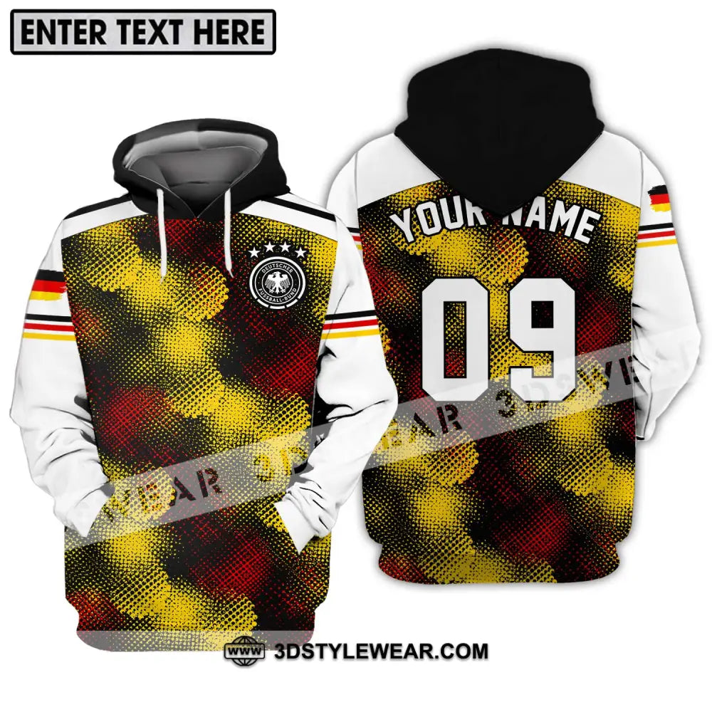 Unisex Shirt - Custom Name And Number Germany Flag Color Hoodie / S T-Shirt