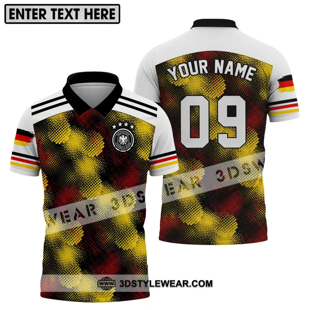 Unisex Shirt - Custom Name And Number Germany Flag Color Polo / S T-Shirt