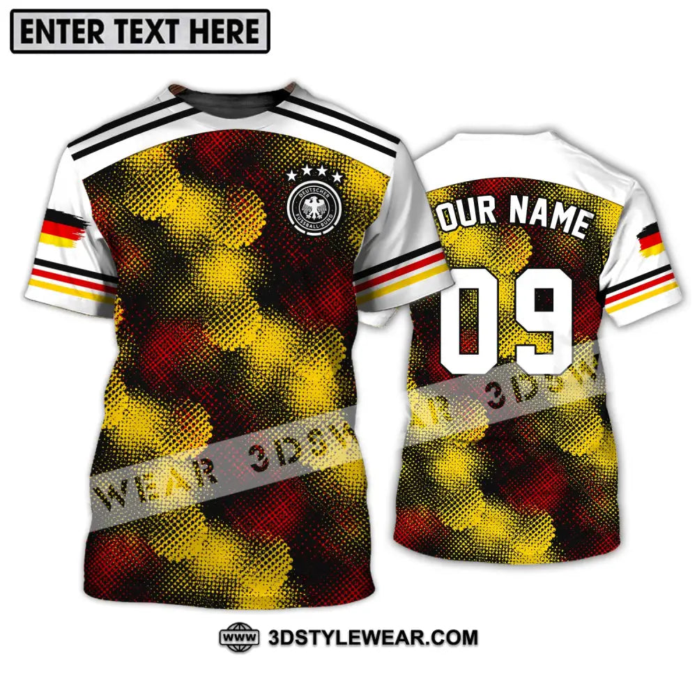 Unisex Shirt - Custom Name And Number Germany Flag Color T-Shirt / S T-Shirt