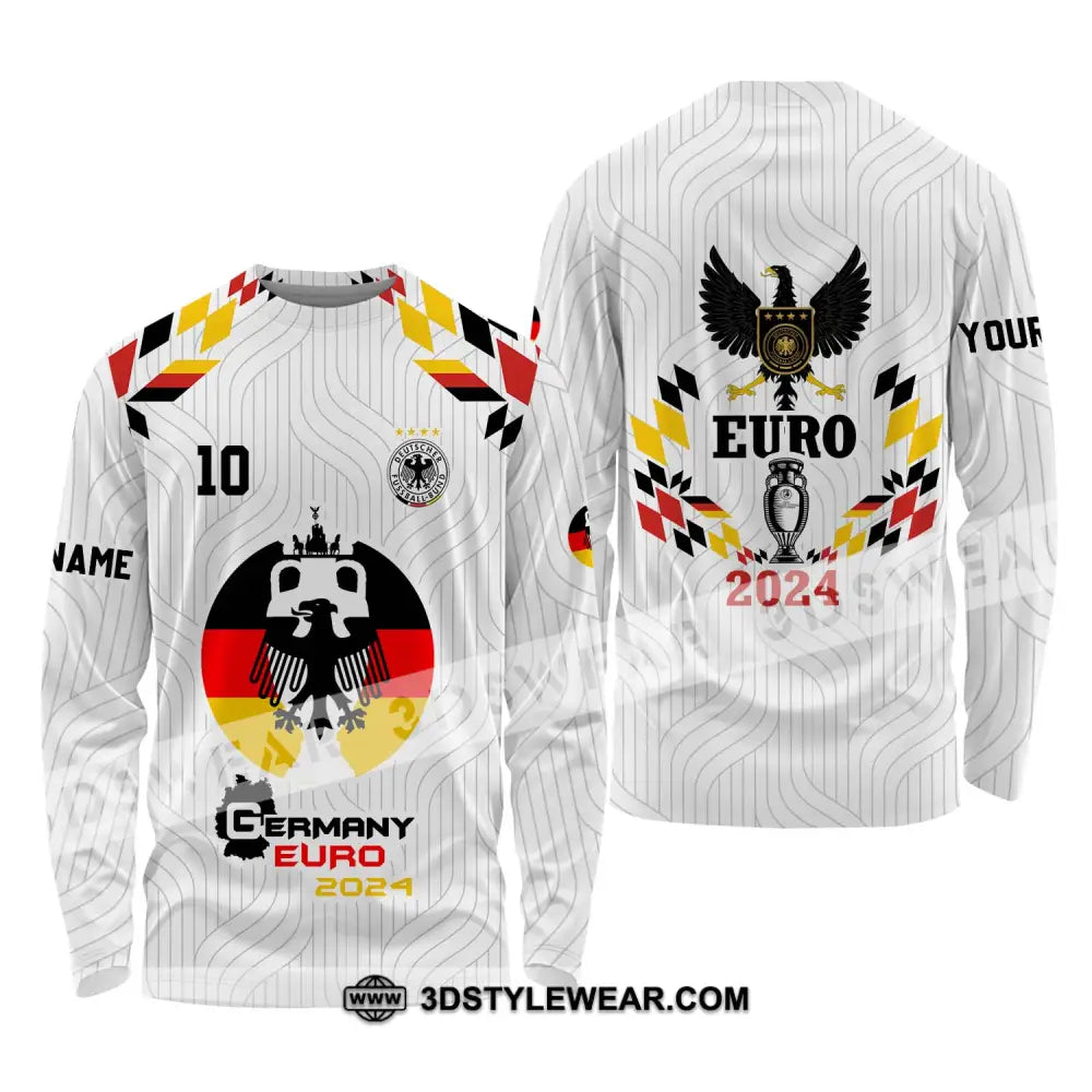 Unisex Shirt - Custom Name And Number Germany Team Euro 2024 Long Sleeve / S T-Shirt